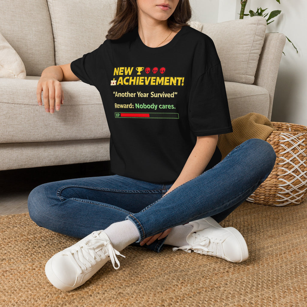 NEW ACHIEVEMENT UNLOCKED Another Year Survived T-Shirt | Sarcastic Gamer Birthday