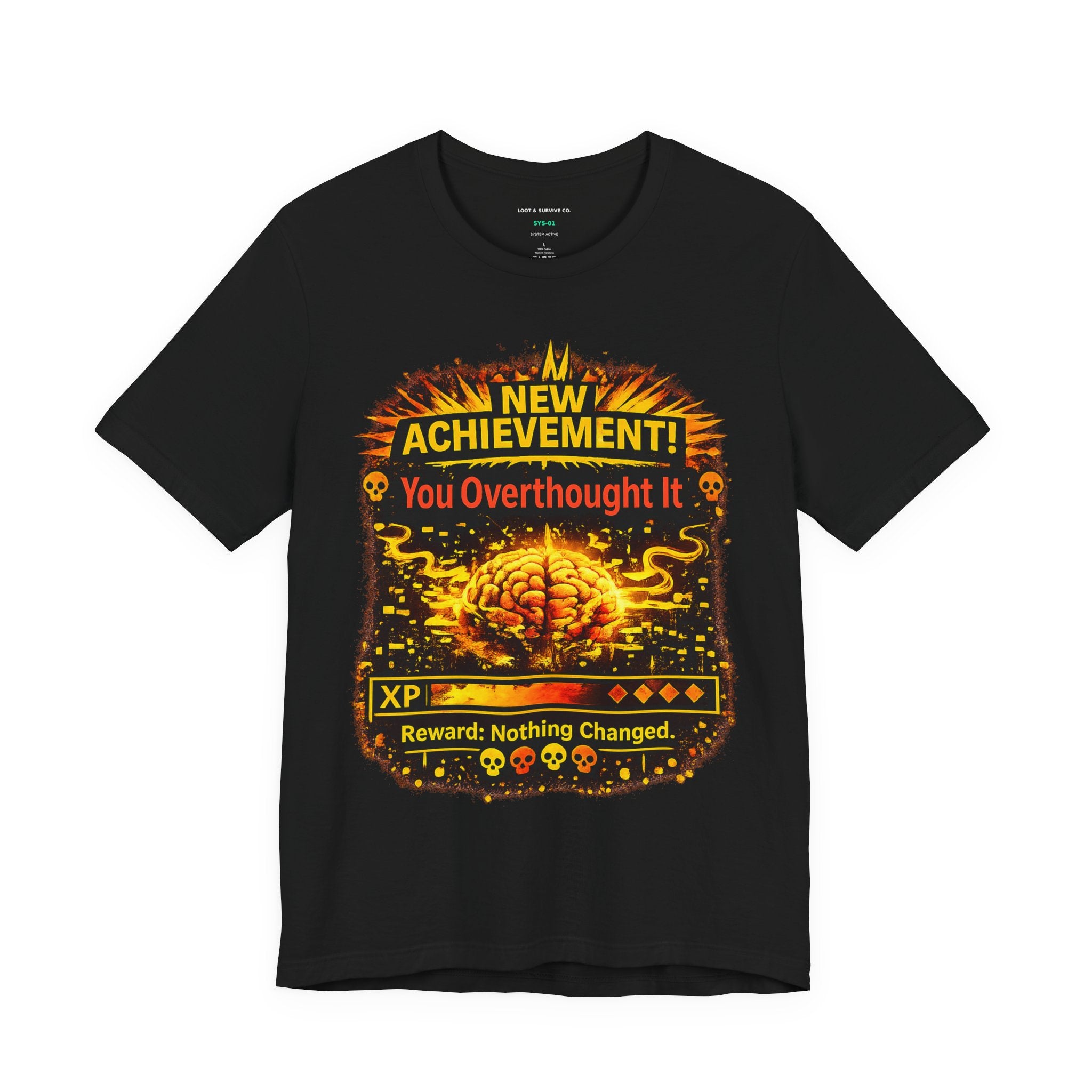 New Achievement You Overthought It Shirt, Funny Gamer Tee, Overthinking Humor Shirt, RPG XP Graphic Tee, Relatable Mental Health Shirt Gift