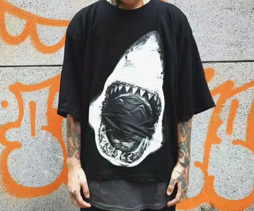 Casual Shark Print Short Sleeve T-Shirt for Couples