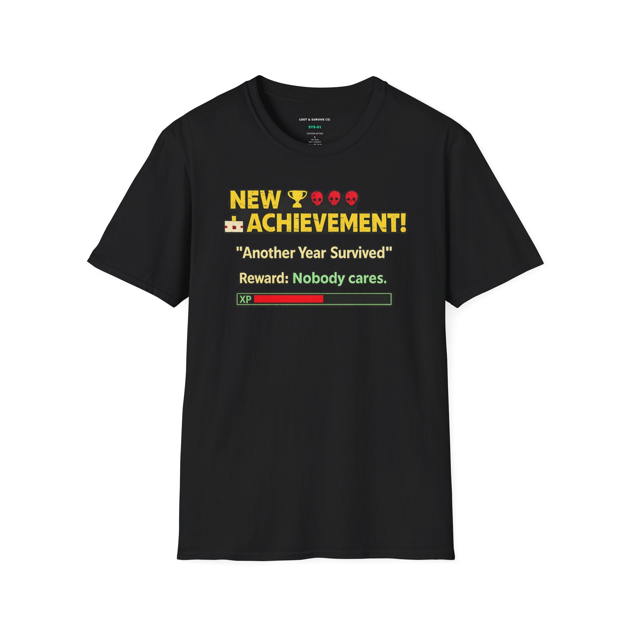 NEW ACHIEVEMENT UNLOCKED Another Year Survived T-Shirt | Sarcastic Gamer Birthday